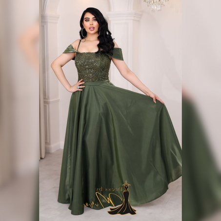ROBE DE SOIREE MIRA VERT OLIVE TÜRK 🇹🇷