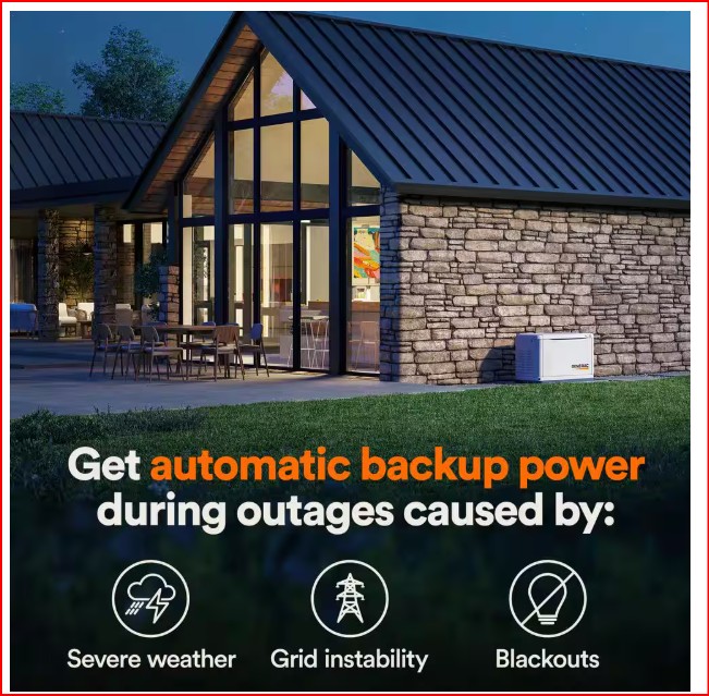 22,000 Watt - Dual Fuel Air- Cooled Whole House Home Standby Generator, Smart Home Monitoring & 200-AMP Transfer Switch