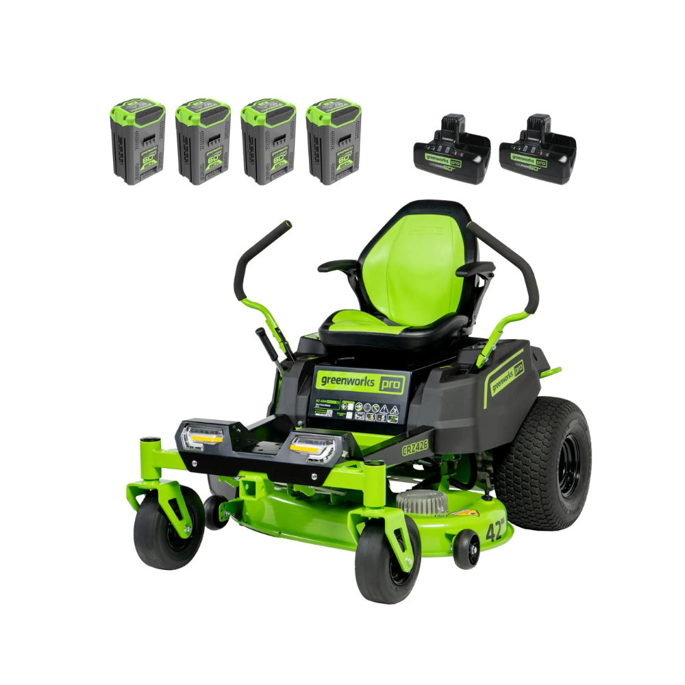 60V 42” CROSSOVERZ ZERO TURN MOWER W/ 4X 8AH BATTERIES & 2X TURBO CHARGERS