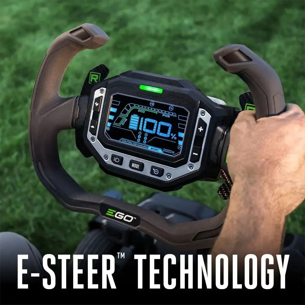 EGO POWER+ 42 Zero Turn Radius Lawn Mower Kit with e-STEER Technology with 4 x 12Ah Batteries & Charger