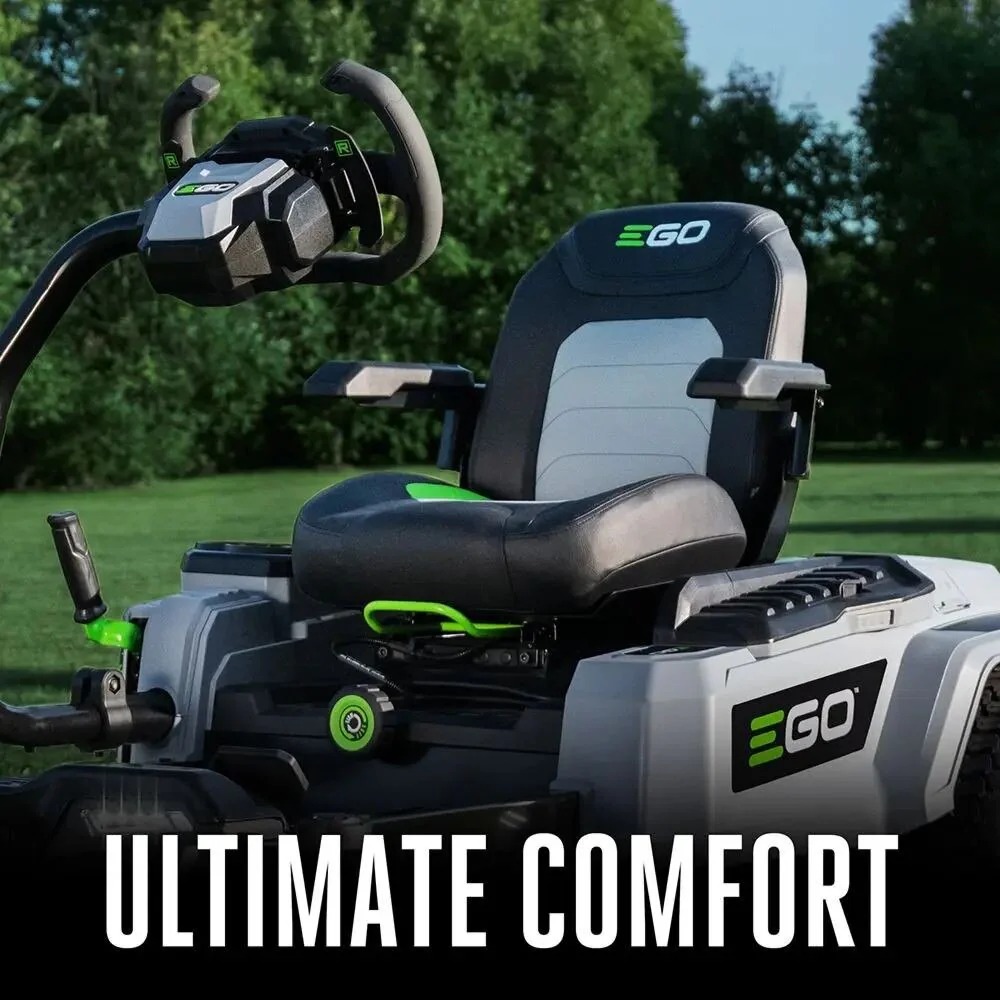 EGO POWER+ 42 Zero Turn Radius Lawn Mower Kit with e-STEER Technology with 4 x 12Ah Batteries & Charger