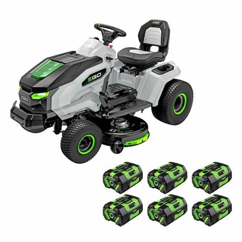 EGO POWER+ T6 Tractor 42-in 56-volt Lithium ion Electric Riding lawn mower with ( 6 ) 6 Ah Batteries ( Charger Included )