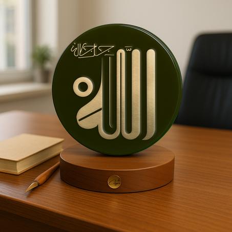 Trophée islamique – « الله جل جلاله » en cuivre doré