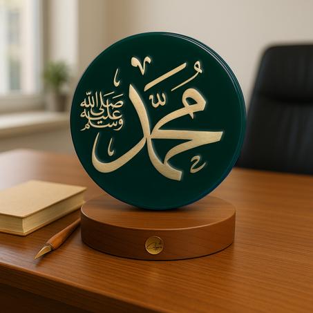 Trophée islamique – « Muhammad ﷺ » en cuivre doré