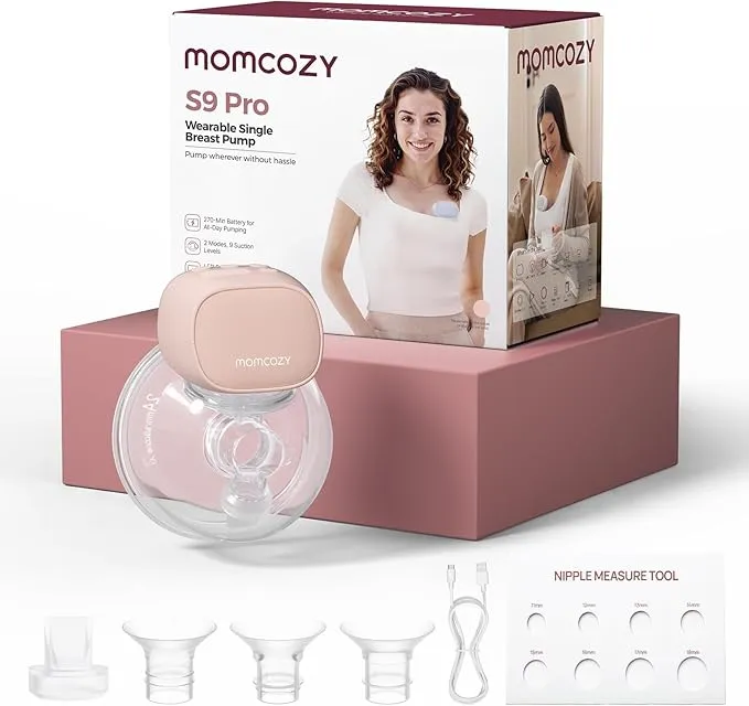 Momcozy S9 Pro -  Tire-Lait Main Libre avec Inserts 24/21/19/17 mm