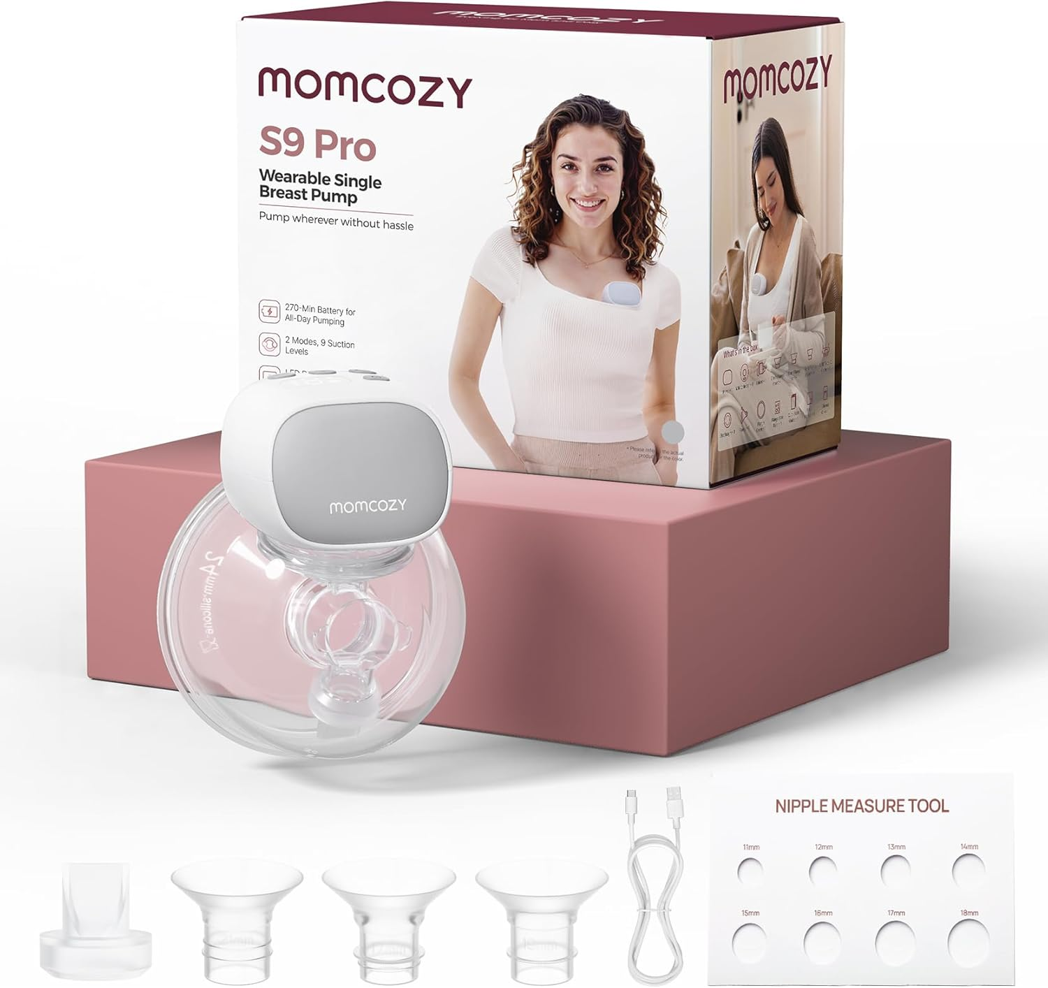 Momcozy S9 Pro (Single) – Tire-lait Électrique Portable Mains-Libres