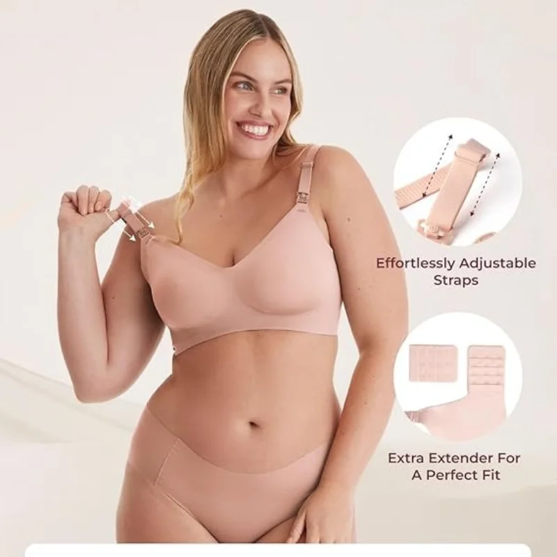 Soutien-Gorge Allaitement Sans Couture – Ultra Confort Grossesse & Nuit – Rallonges Incluses – Sans Armature