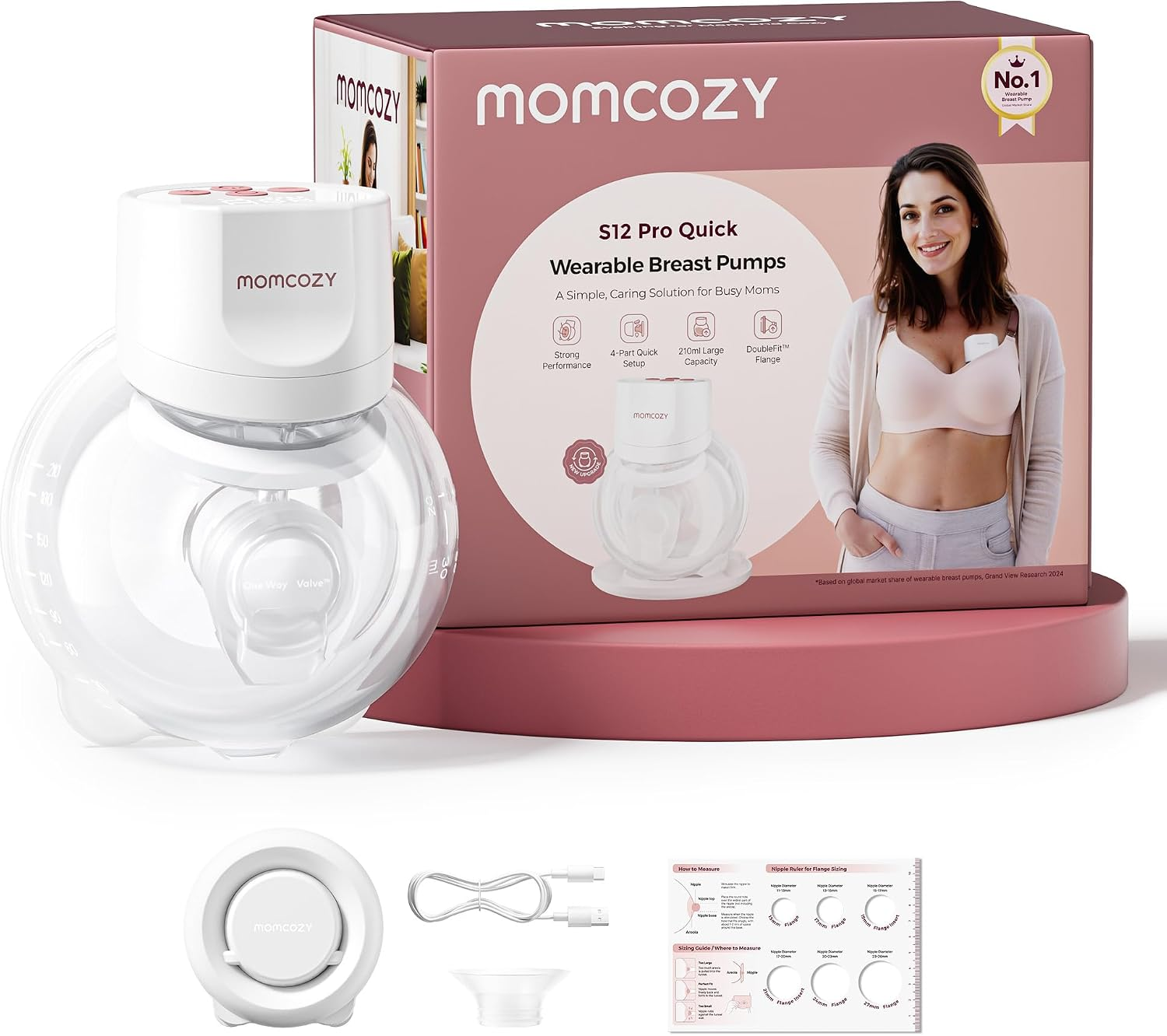 🤱 Momcozy S12 Pro Quick – Tire-lait Électrique Mains Libres DoubleFit™