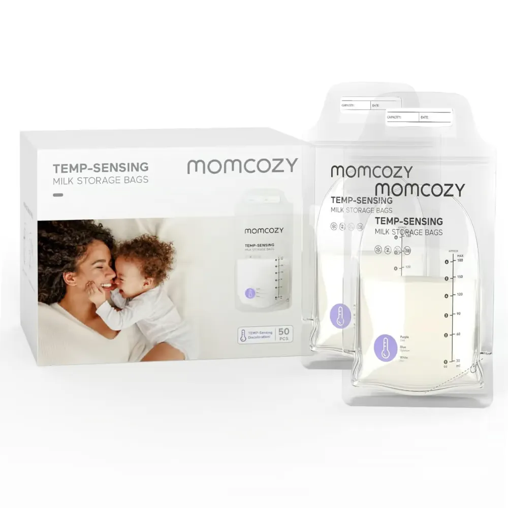 Momcozy – Lot de 50 Sacs de Conservation de Lait Maternel 180 ml (TEMP-Sensing)