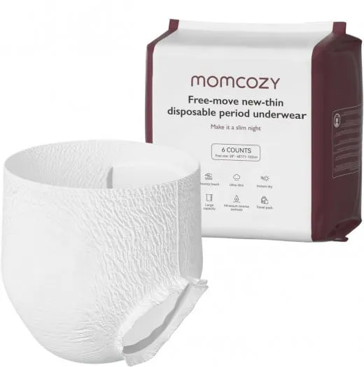 Momcozy Culottes Postpartum Jetables – Anti-Fuite 3D | Pad Intégré