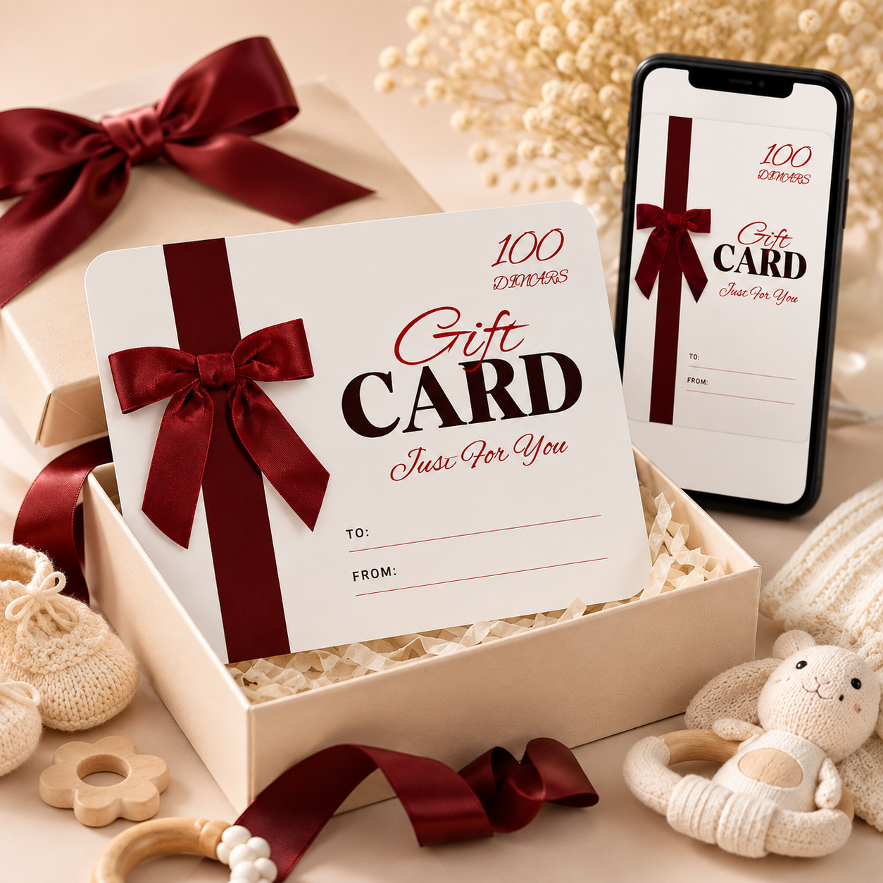 🎁 Carte Cadeau Naissance – 100 DT