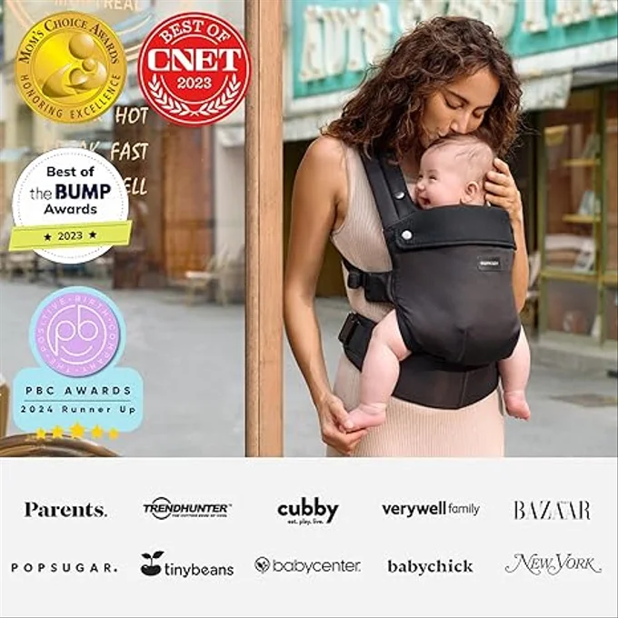 Porte-bébé Momcozy Ergonomique - Coton Doux Pour Bébé 3-20 Kg - Soutien Lombaire En EVA - Noir