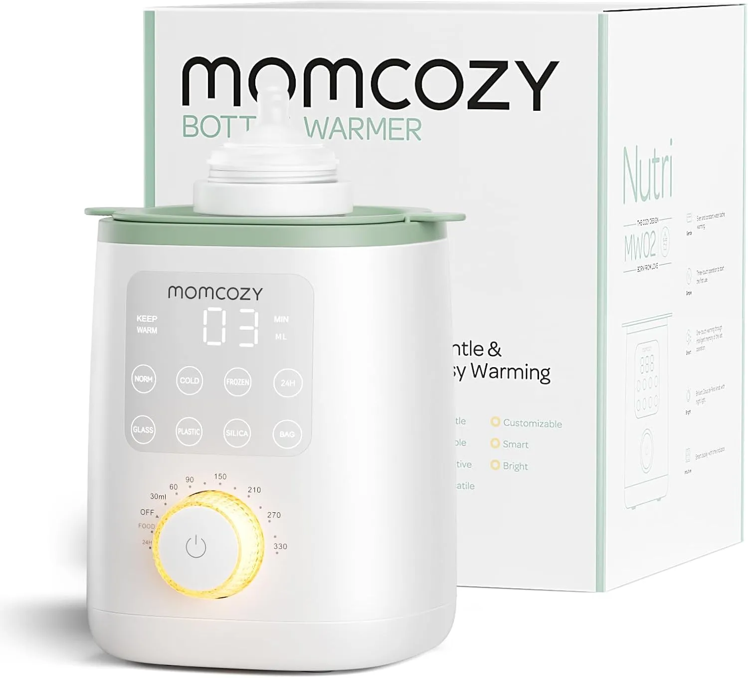 Momcozy Nutri – Chauffe-Biberon Intelligent 9-en-1 avec Veilleuse