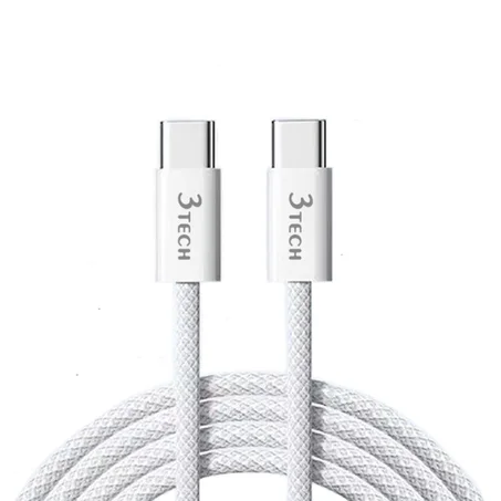 Braided Type-C To Type-C Cable (65W) TC100 "أقوى كابل في مصر"