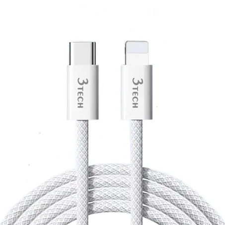 Braided PD USB-C to Lightining Cable (TL100) "أقوى كابل في مصر"  (30W)