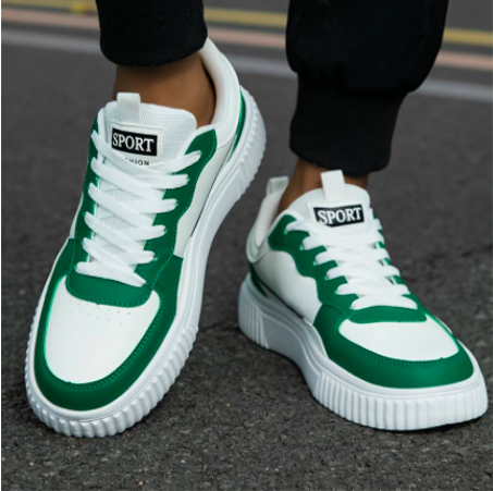 shoes   حذاء سنيكرز قابل للتنفس مع لمسات بيضاء وخضراء