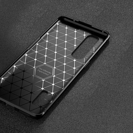 Coque TPU en fibre carbone pour Oppo Find X2 Pro couleur noir