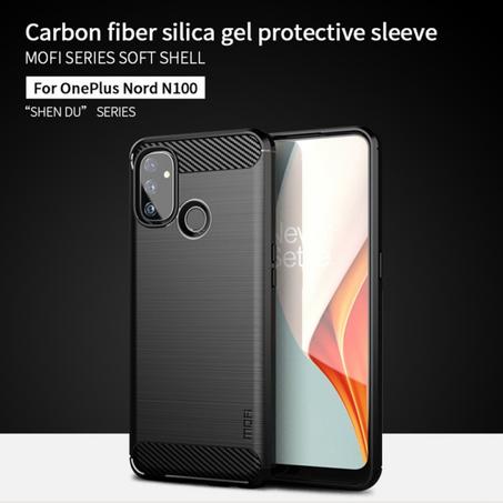 Coque en TPU fibre carbone pour One Plus Nord couleur noir Top Qualité + One Plus Nord