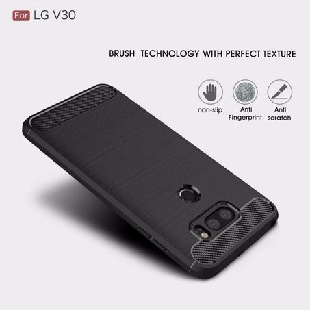 Coque TPU en fibre carbone pour LG V30/ V30 S couleur noir