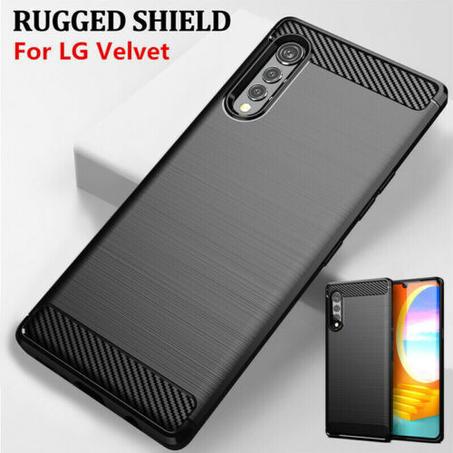 Coque TPU en fibre carbone pour Lg Velvet top qualité couleur noir/Lg velvet