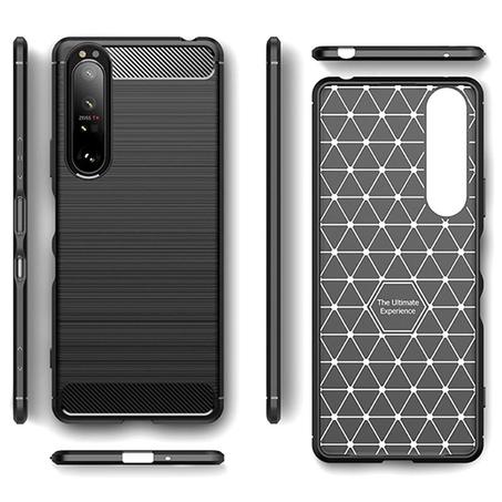 Sony Xperia 1 II Coque en fibre carbone TPU pour Sony Xperia 1 2 (Sony Xperia I II) - couleur noir