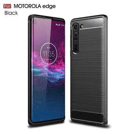 Case en fibre carbonne TPU pour motorola Edge couleur noir top qualité compatible avec Moto Edge