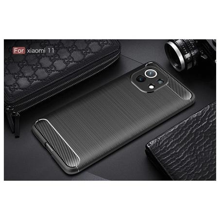 Coque en fibre carbon marque TPU pour Xiaomi Mi 11 Black top qualité