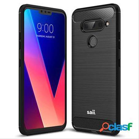Coqe TPU en fibre carbone pour LG V40 THINQ / LG V 40 thiq couleur noir