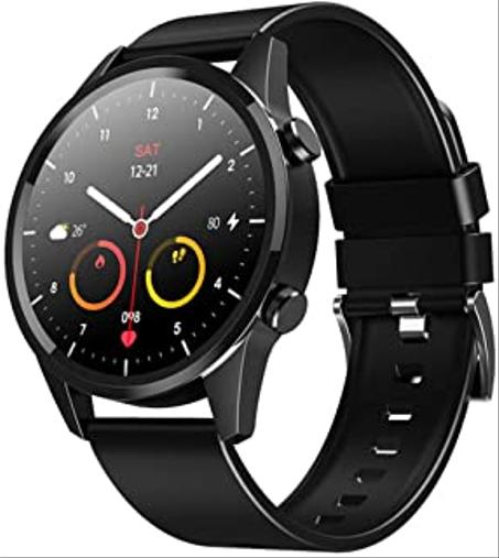 الساعة الذكية  التي ستمكنك من المراقبة في الوقت الحقيقي لمعدل ضربات القلب وضغط الدم والأكسجين في الدم وكذالك من اجراء المكالمات والرد عليها عبر البلوتوت