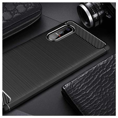 Coque en fibre carbone TPU pour Sony Xperia 5- couleur noir / XPERIA5