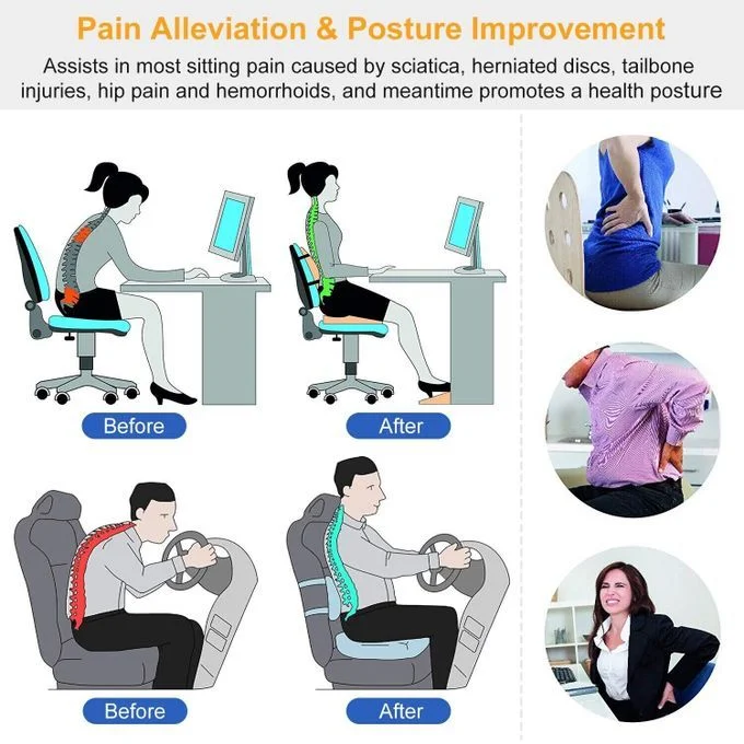 Comfortable Orthopedic Medical Seat Cushion for Car and Chair.