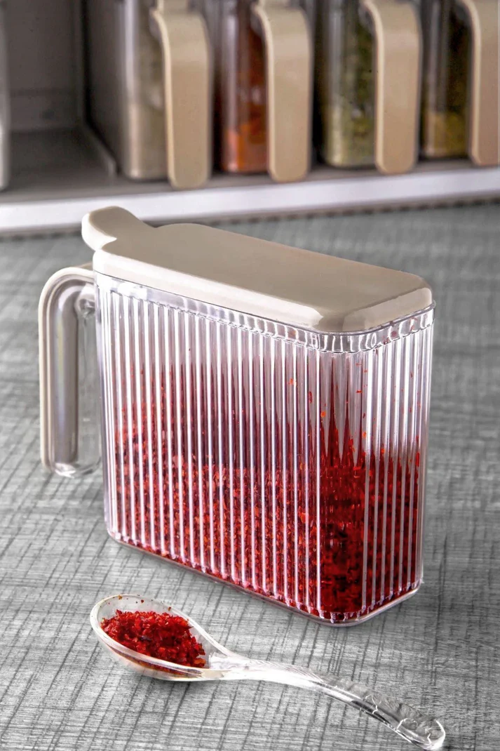 12-Piece Self-Adhesive Spice Jar Set with Rack, Lids and Spoons