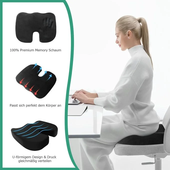 Comfortable Orthopedic Medical Seat Cushion for Car and Chair.