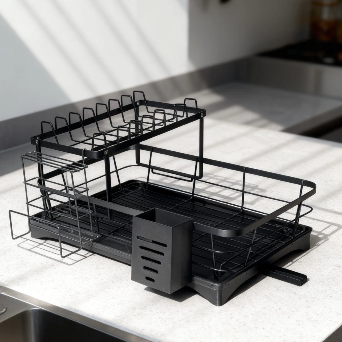 🧼 منظم الصحون العصري – تصميم متطور لتجفيف الأواني بكفاءة