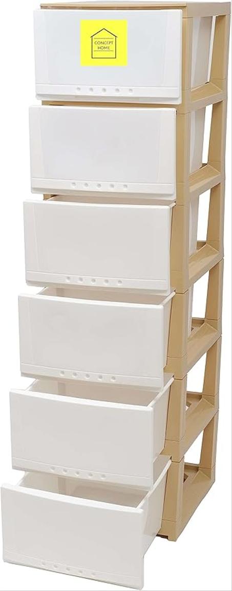 بيسكس وحدة تخزين قماشية مكونة من 4 ادراج للخزانة، لون ابيض