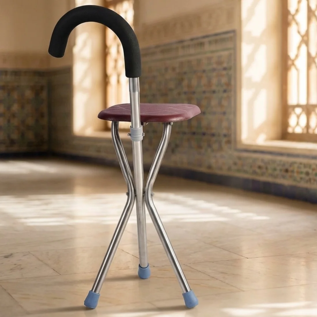 عصا مشي مع كرسي – 2 في 1