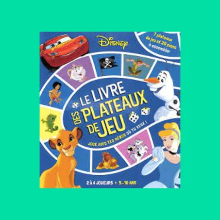 Le Livre des Plateaux de Jeux - 7 jeux de groupe sur les Grands Classqiues de Disney avec 20 pions à assembler