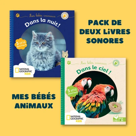 Imagiers sonores - Mes bébés animaux "Dans le ciel" et "Dans la nuit"