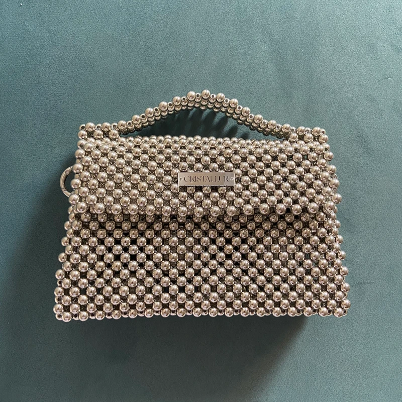 حقيبة "الجوهرة الفضية" - أناقة 100% صناعة يدوية