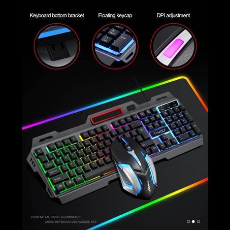 مجموعة كيبورد و ماوس الألعاب بإضاءة خلفية RGB