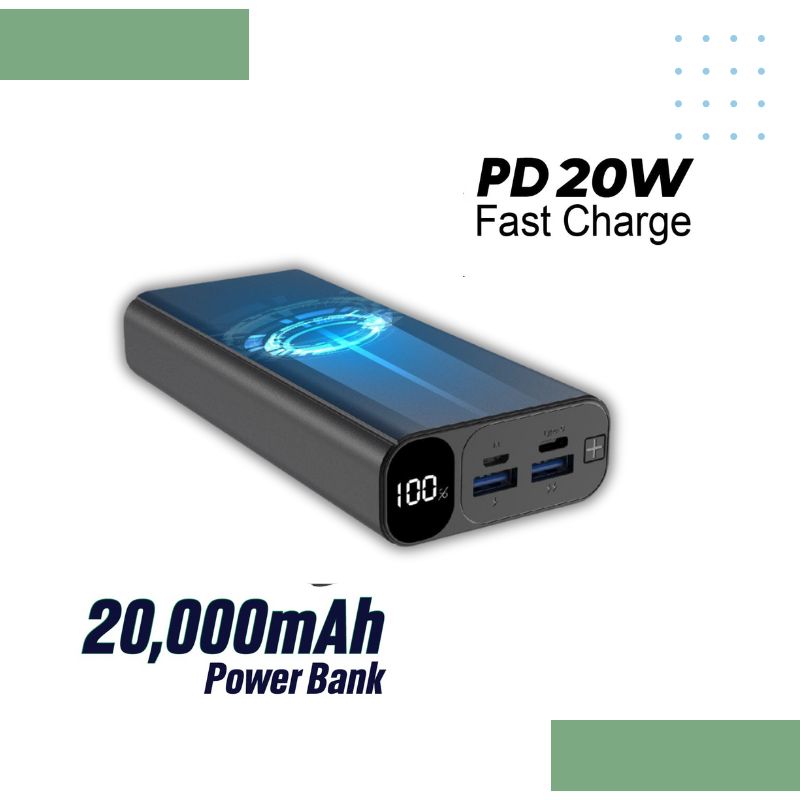 باور بانك بسعة 20,000mAh وشحن سريع