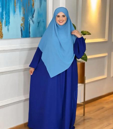 طقم أروى ( أزرق ملكي مع شيبي سماوي )
