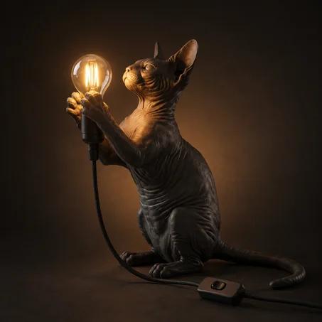 مصباح القط الفرعوني – Sphynx Cat Lamp