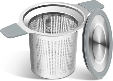 Ohtomber Coladores Infusores de Té, Colador de Té de Hojas Sueltas de Acero Inoxidable Stepper con Asas Dobles Resistentes al Calor, Infusores de Bola de Malla Extra Fina, Filtro Soporte Difu