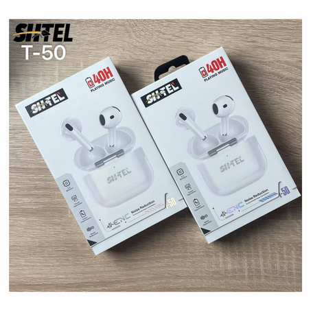 Shtel T50 – سماعات أذن لاسلكية (AirPods) مع كابل Type-C وBluetooth