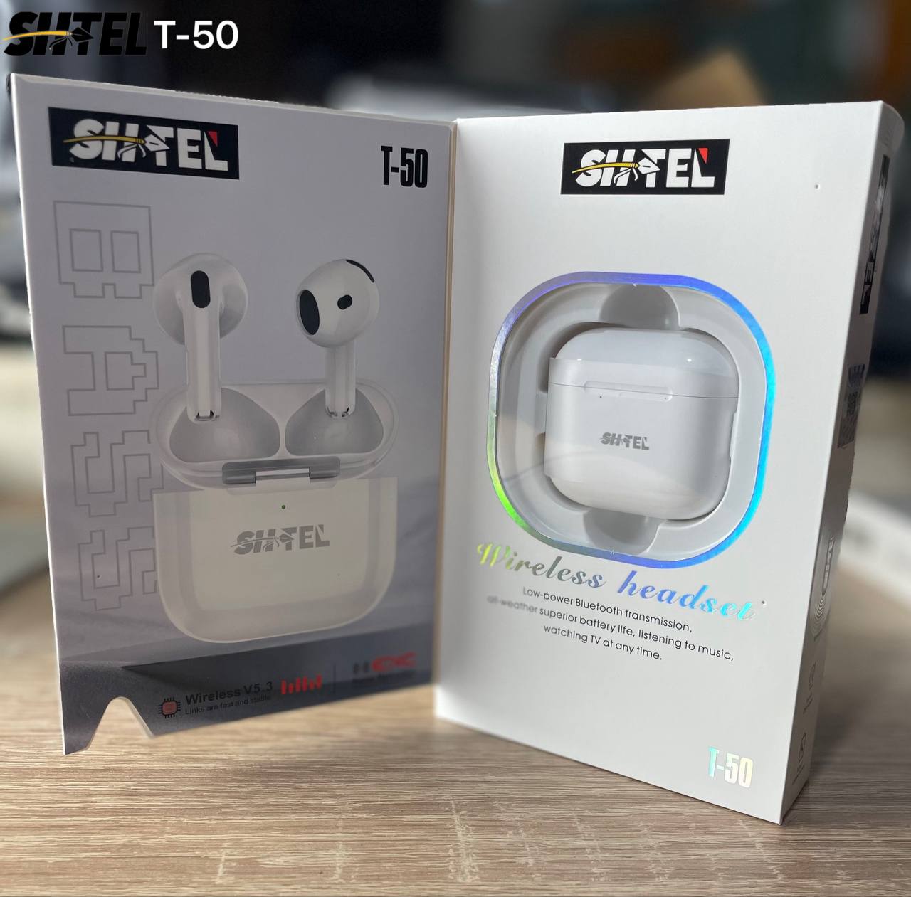 Shtel T50 – سماعات أذن لاسلكية (AirPods) مع كابل Type-C وBluetooth