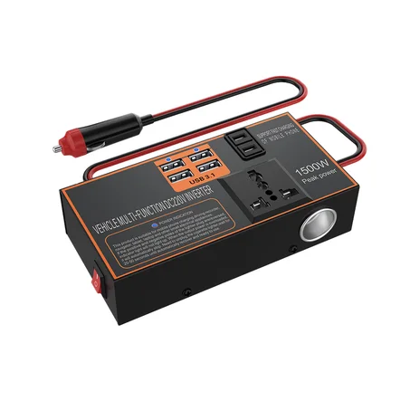 Convertisseur d'Énergie Universel pour Voiture 12V/24V vers 220V — Multi-Prise Allume-Cigare avec Ports USB QC3.0 & Type-C Charge Rapide