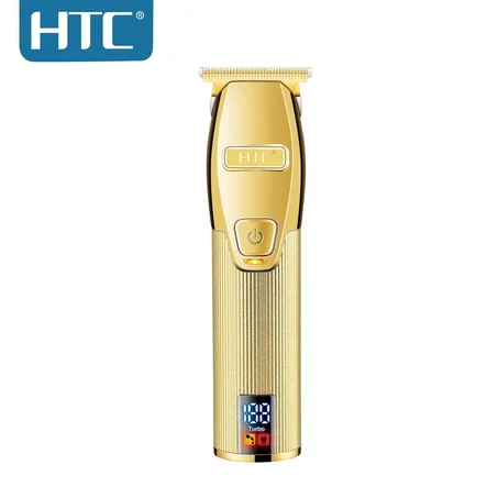 Tondeuse Électrique Professionnelle HTC AT-566 — Corps Métallique, Écran Digital LCD, Autonomie 160 Min & Lame T-Blade