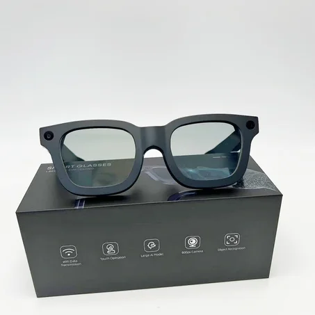 Lunettes Intelligentes AI E02C avec Caméra 8MP — Traduction en Temps Réel, Appels, Musique & Étanches IPX-6