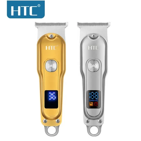 Tondeuse Électrique Professionnelle HTC AT-179 — Corps Métal Métallique, Coupe Zéro (T-Blade) & Rechargeable USB